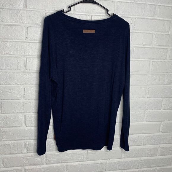 Naketano Drop Shoulder Blue Long Sleeve Top size XS - Picture 8 of 8